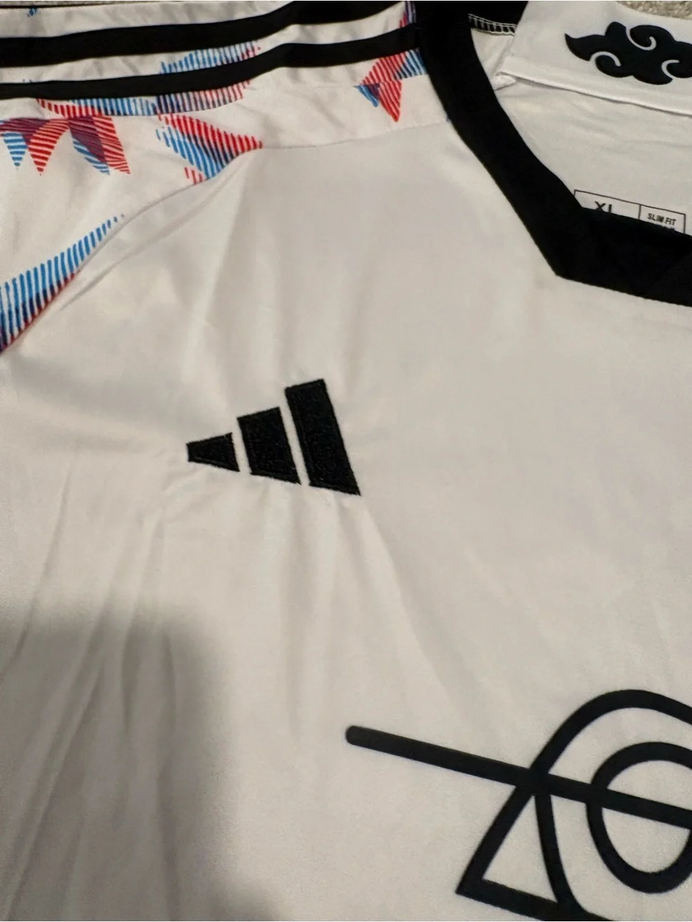 Adidas Japan Men’s White Graphic Soccer Jersey Naruto itachi slim fit concept